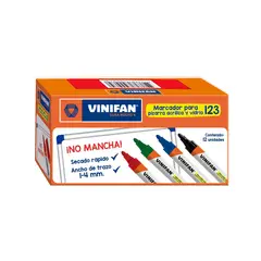 GENERICO - Plumón Marcador de Pizarra S123 Vinifan - Caja 12 uds - Rojo - Tamano Unico