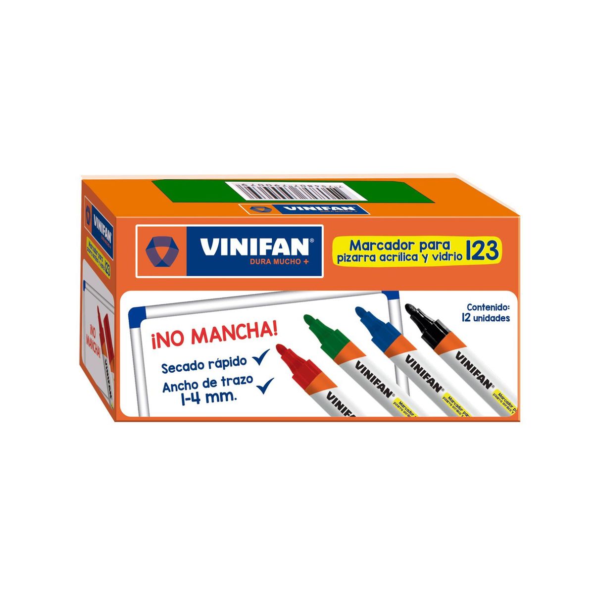GENERICO - Plumón Marcador de Pizarra S123 Vinifan - Caja 12 uds - Verde - Tamano Unico