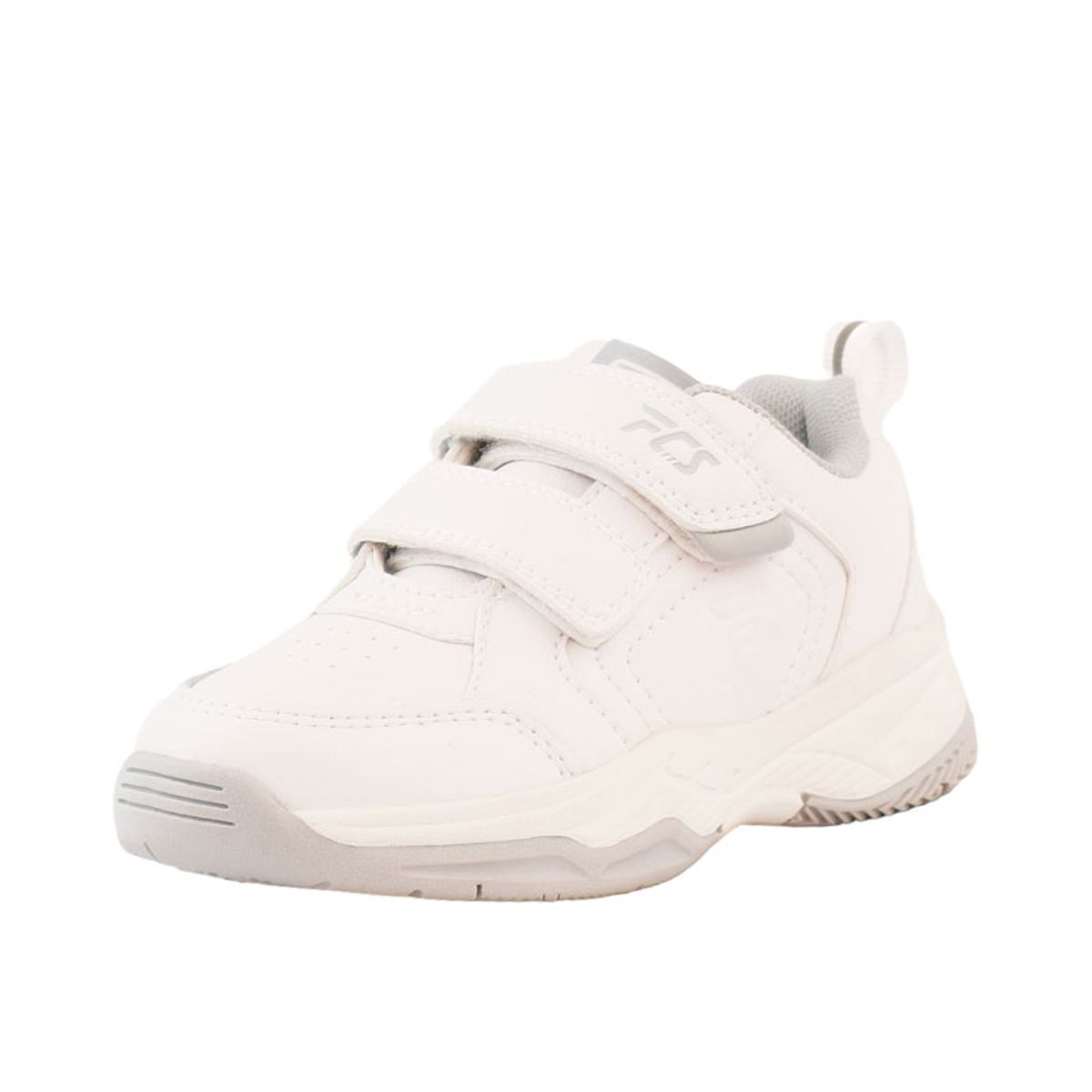 FICCUS - Zapatilla Unisex Escolar 2620917 Blanco/Gris Ficcus