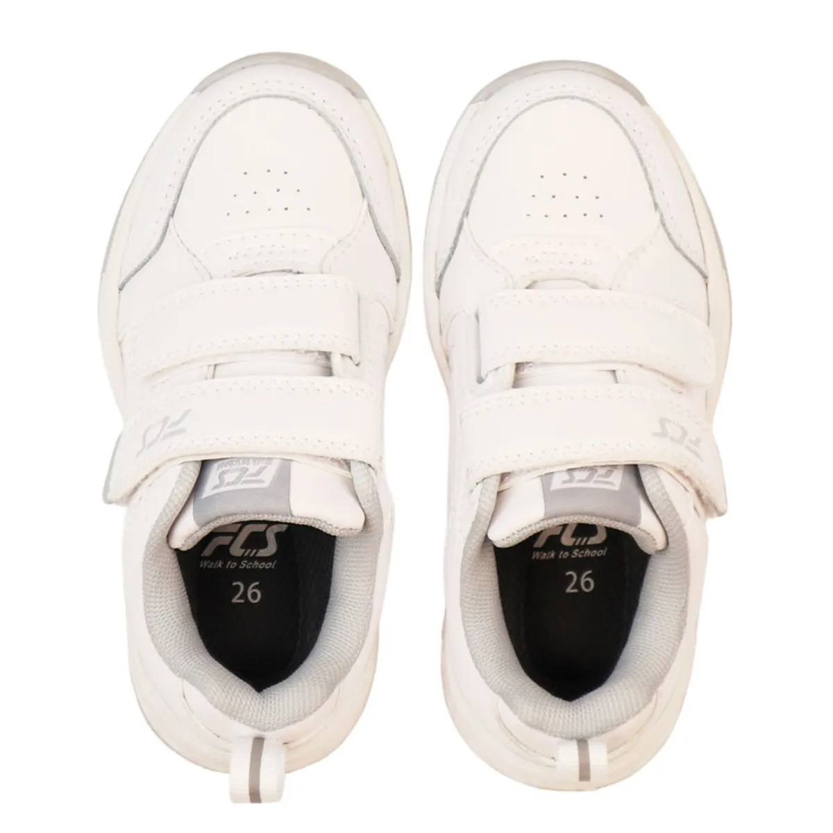 FICCUS - Zapatilla Unisex Escolar 2620917 Blanco/Gris Ficcus