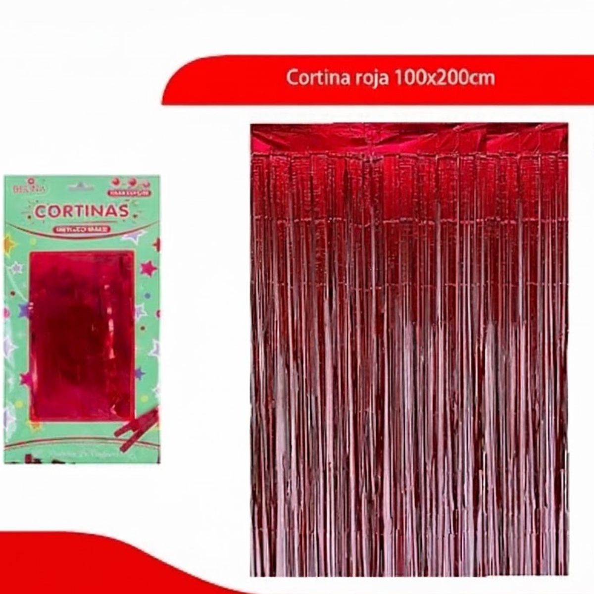GENERICO - Cortina Roja 100x200cm