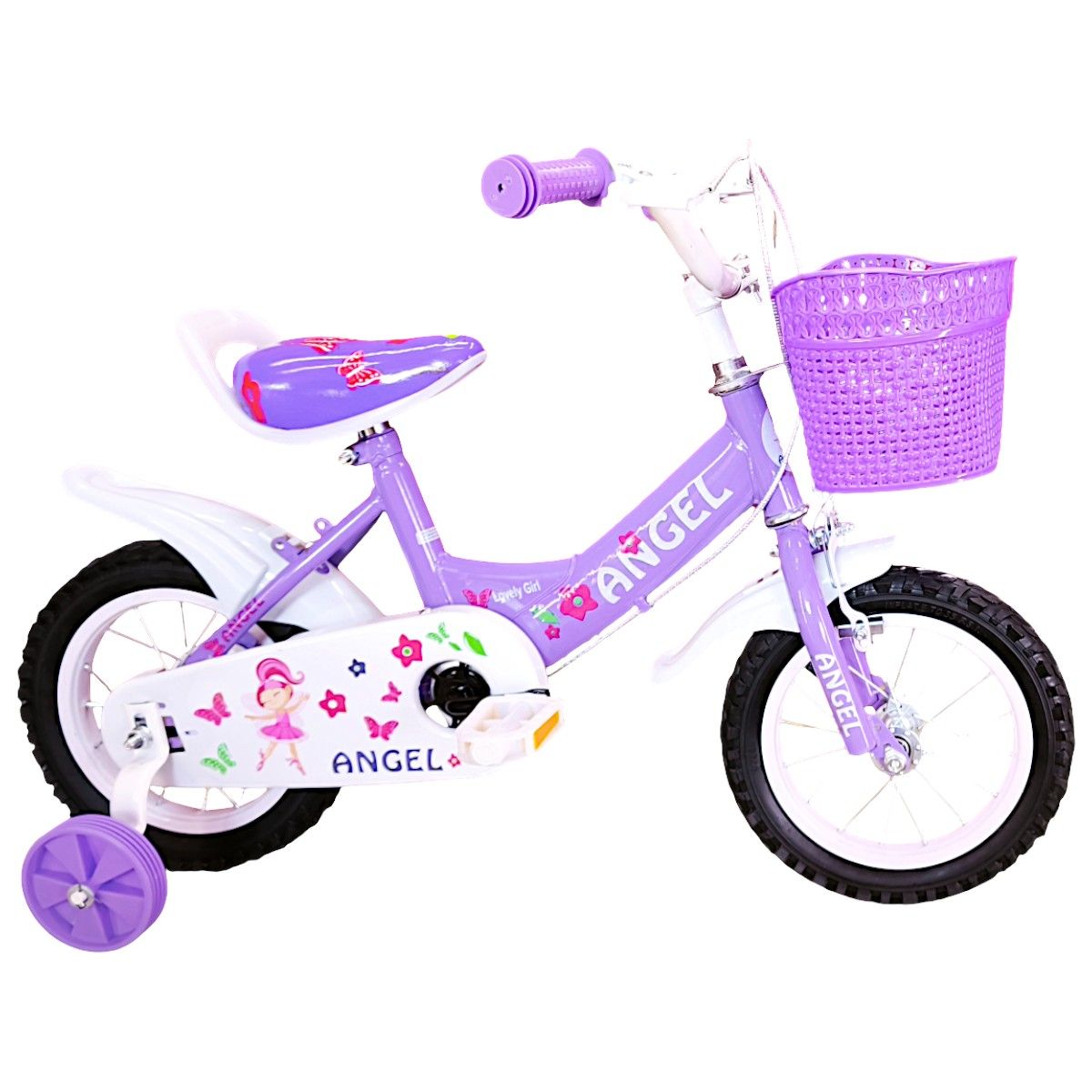 GENERICO - Bicicleta Aro 12 Infantil Lila Angel