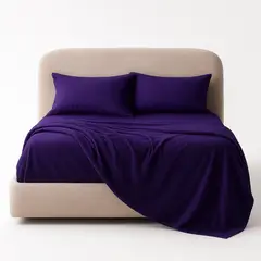ARMONIA - Sábanas 25 Plazas Morado 800 Hilos Liso Elegante