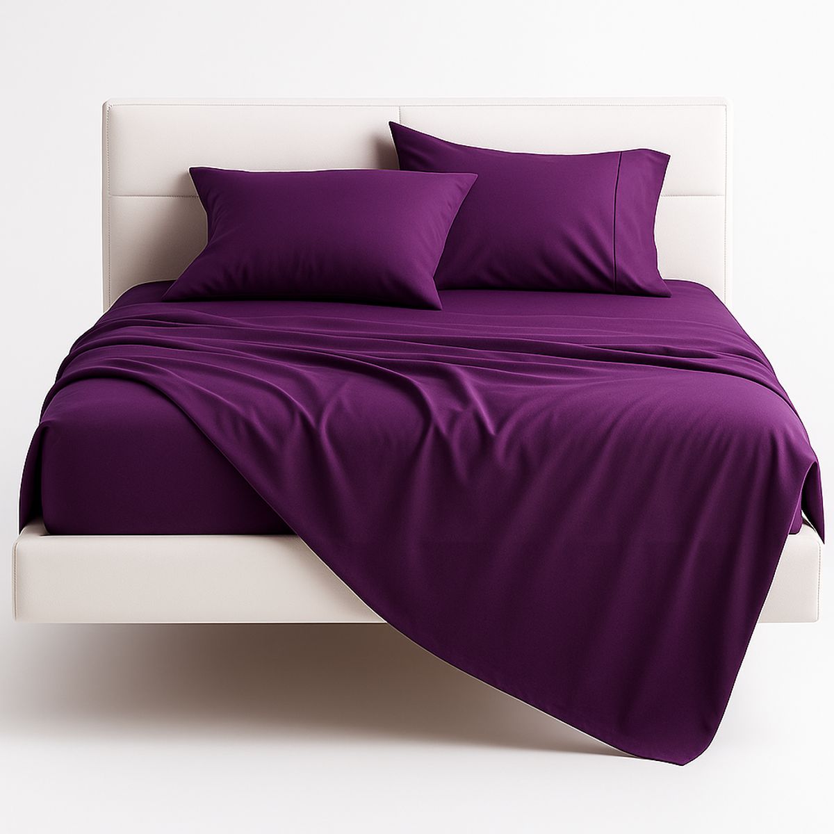 ARMONIA - Juego Sábanas Morado 800 Hilos 25 Plazas Lisas