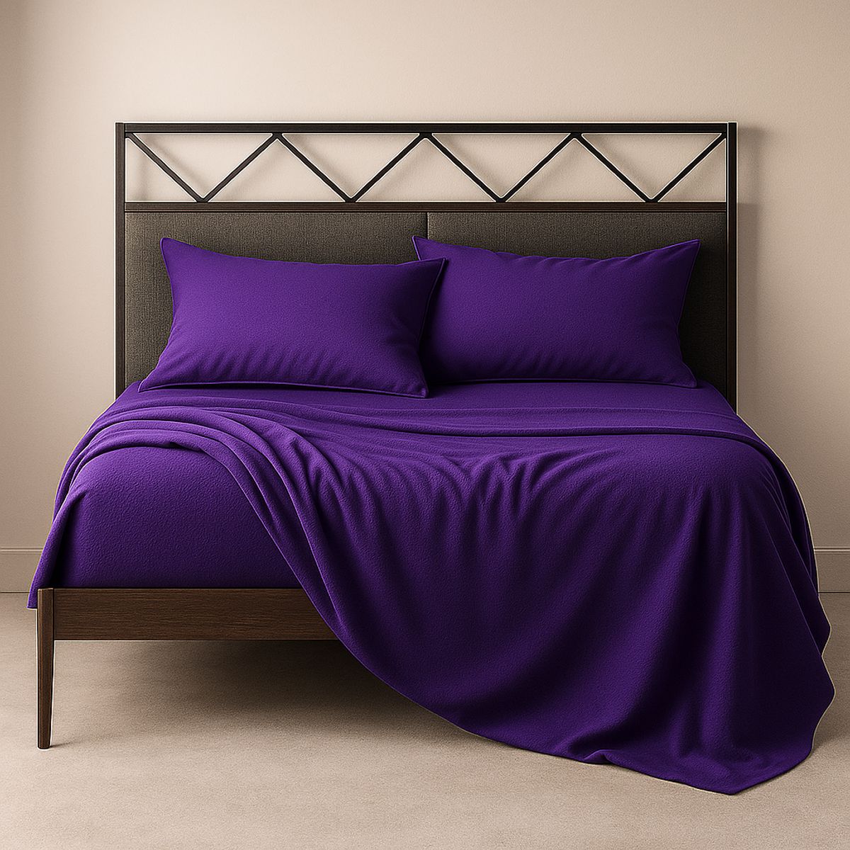 ARMONIA - Sábanas 800 Hilos Morado Cama 15 Plazas
