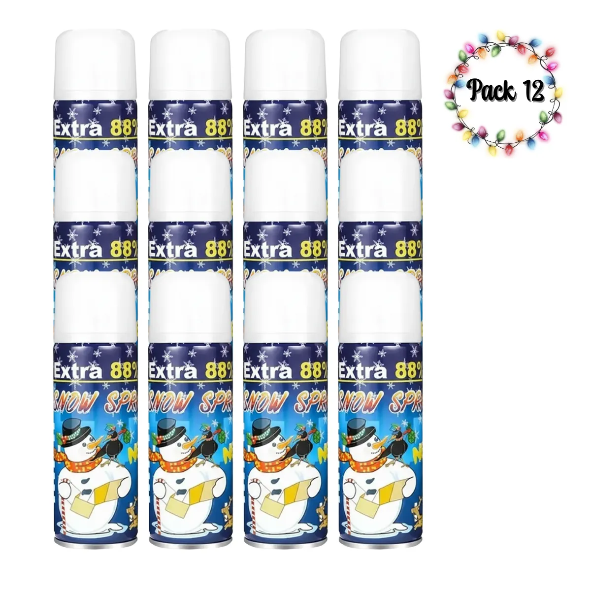 EKOL TACTICA MILITAR - 12 Nieves Spray Nieve Artificial Cotillón Navidad Fiestas