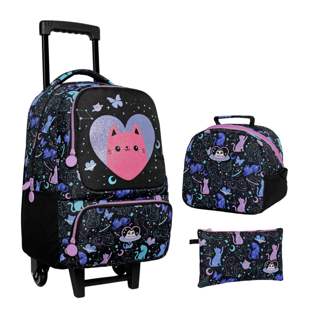 HEAD - Pack Bakan Escolar (x3) Niña Space Cat Negro Head