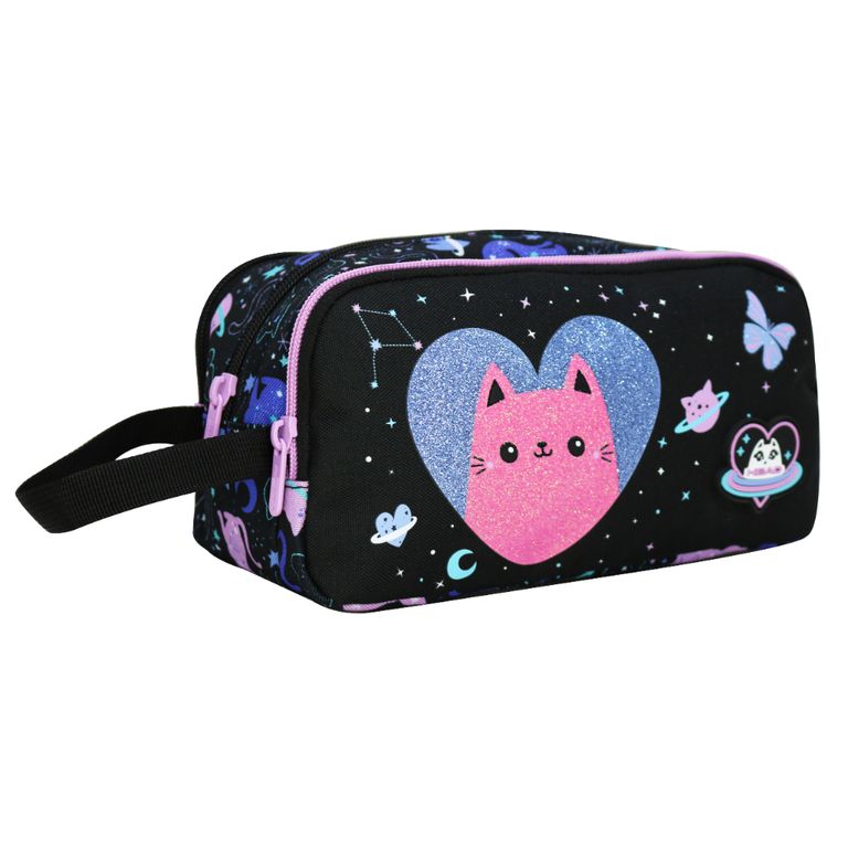 Estuche Infantil Nina Atos Space Cat Negro