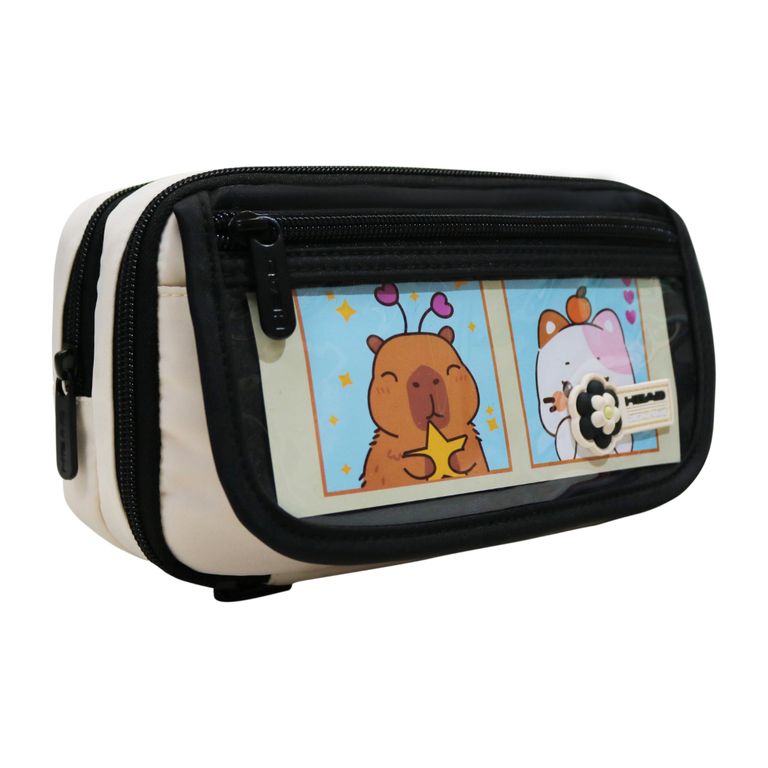 Estuche Mujer Pencil Kawaii Block Negro