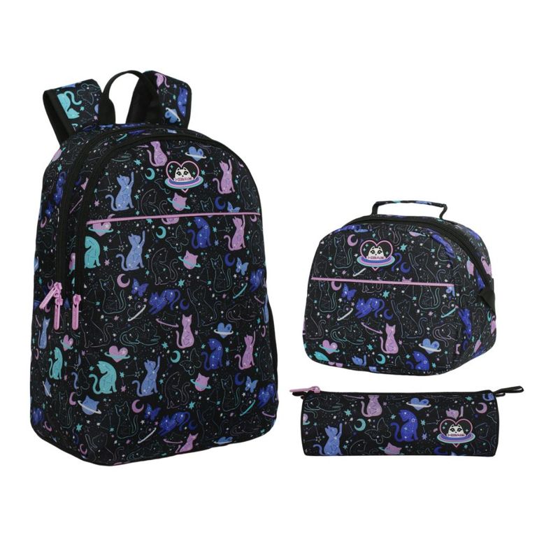 Pack Cool Escolar (x3) Nina Space Cat Negro Negro TALLA UNICA
