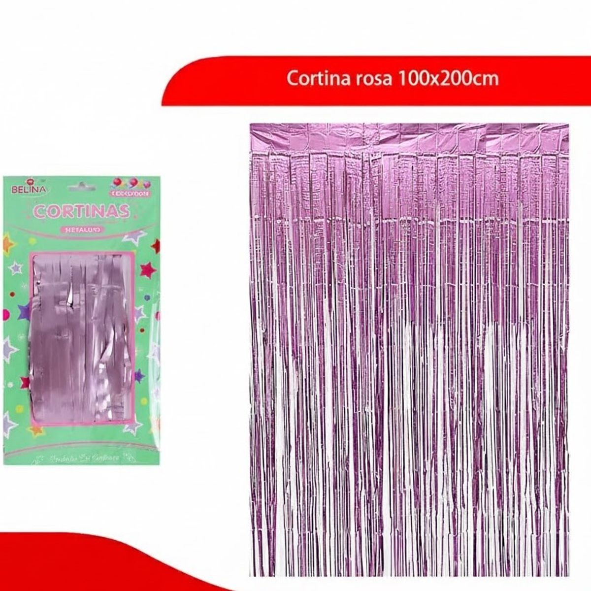GENERICO - Cortina Rosa 100x200cm