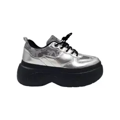 HERIEL - Zapatilla Plateada Plataforma Mujer