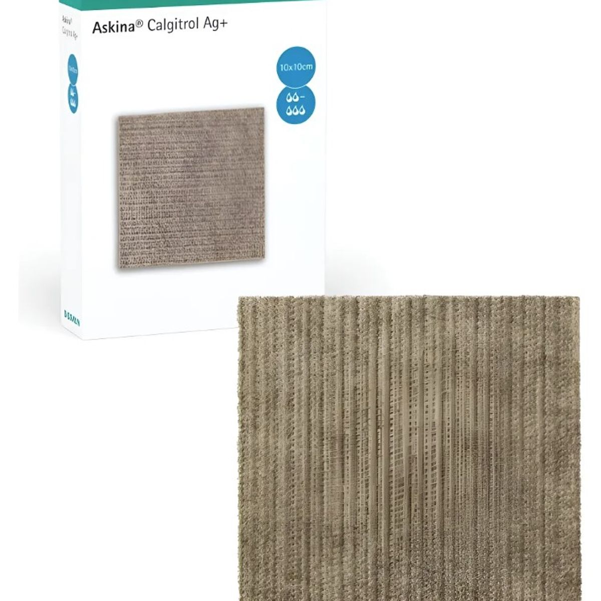 Apósito Alginato con Plata Askina Calgitrol Ag+ 10 x 10 cm, marca BRAUN - Foto Principal