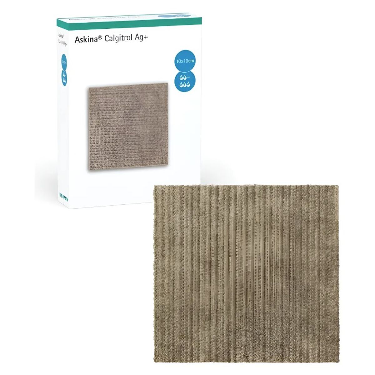 Apósito Alginato con Plata Askina Calgitrol Ag+ 10 x 10 cm, marca BRAUN - Foto Principal