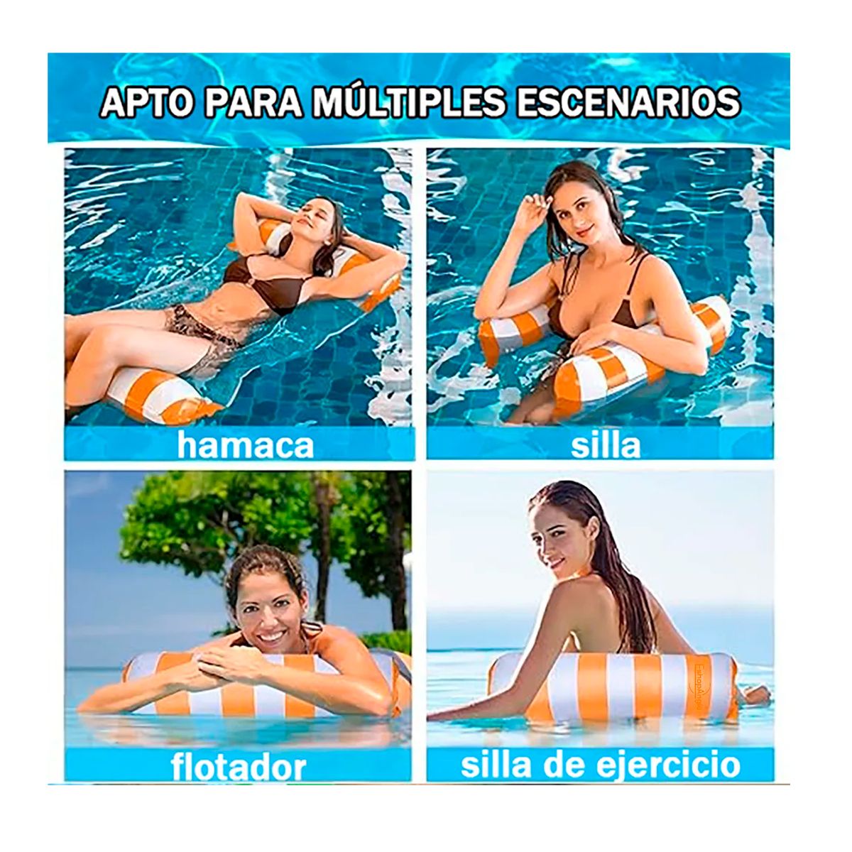 ESHOPANGIE - Hamaca Flotante Inflable De Piscina Colchón Flotador Silla
