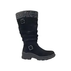 HERIEL - Bota Negra Plataforma Mujer