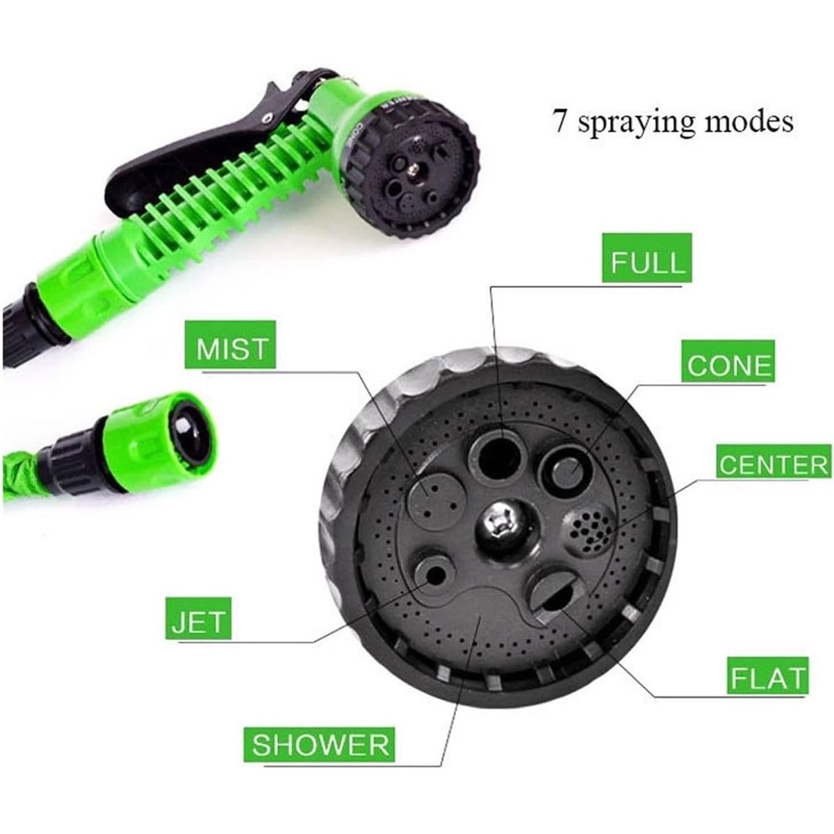 MOVI - MANGUERA EXTENSIBLE CON BOQUILLA MULTIFUNCIÓN PARA JARDÍN
