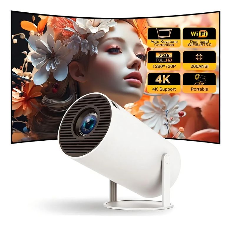 GENERICO Proyector Inteligente Mini HY300 HD 720p Wifi Bluetooth Cine En Casa Portatil Led Android FIGOIMPORT