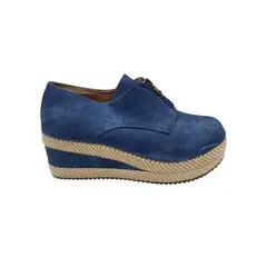 HERIEL - Zapato Panchita Azul Plataforma