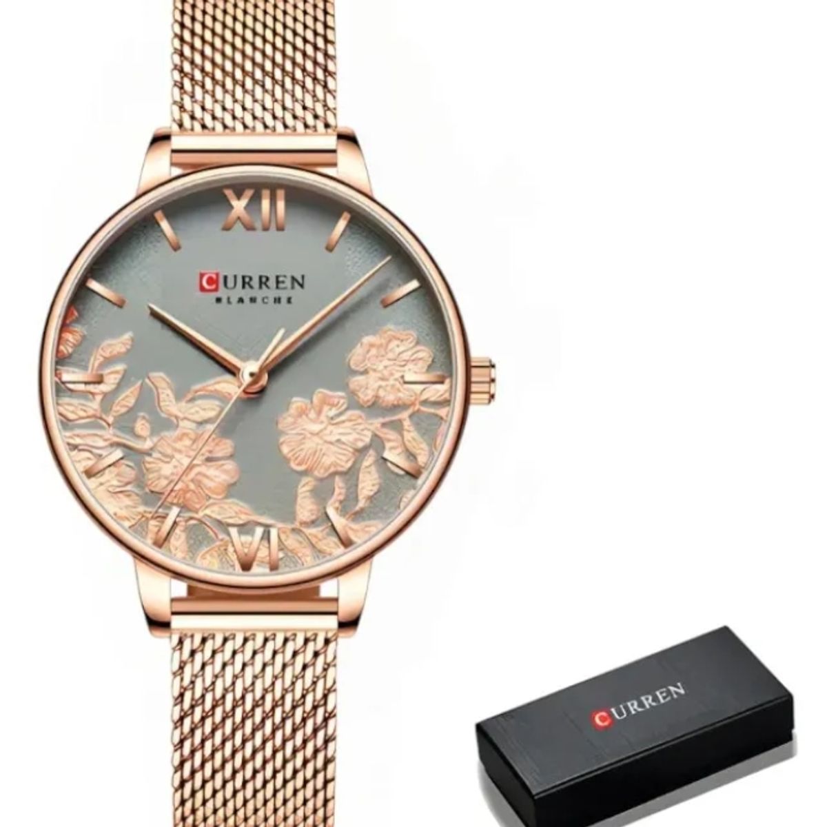 CURREN - Reloj Mujer Curren 9065 Rose Gold Elegante + Caja