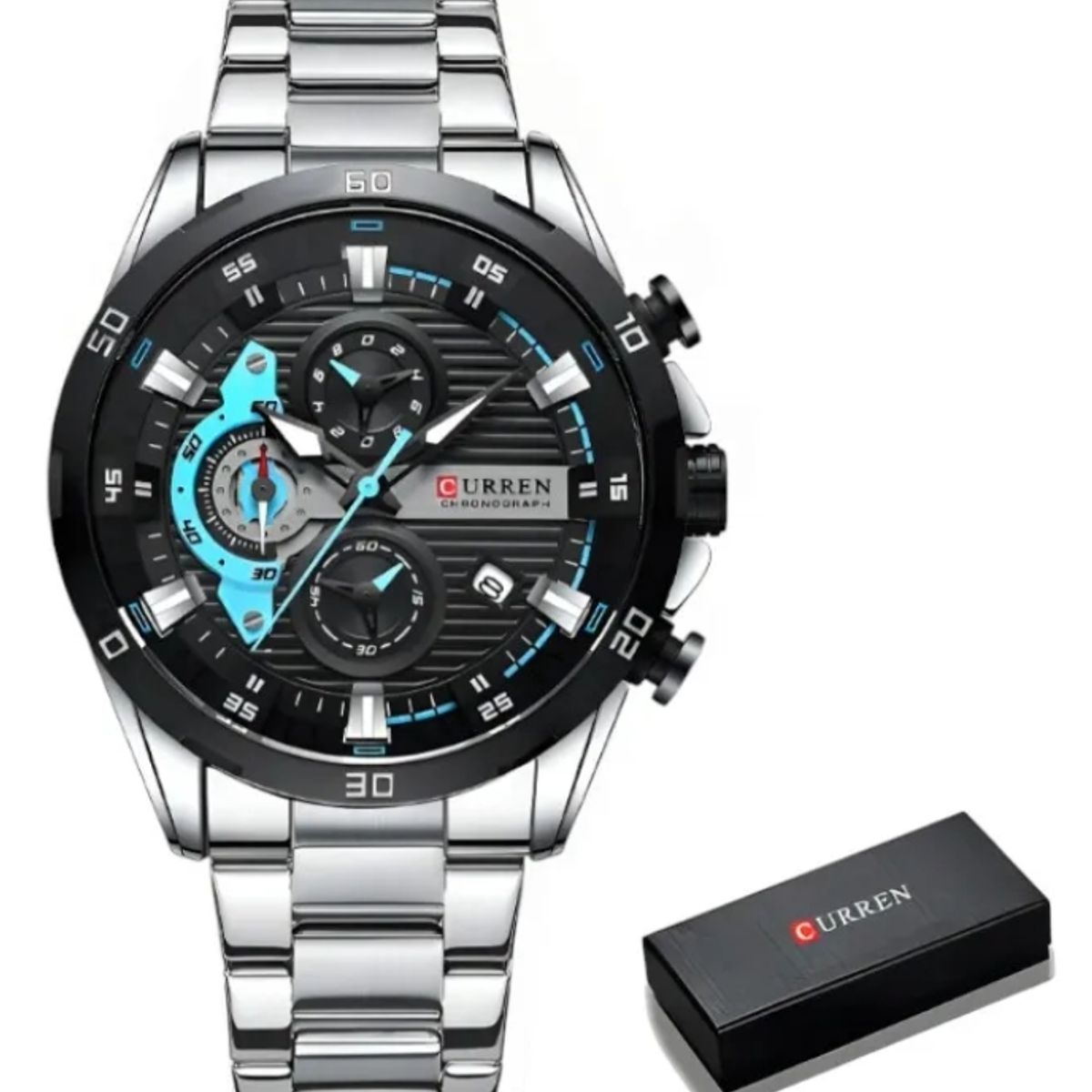 CURREN - Reloj Hombre Curren 8402 Chronograph Elegante + Caja