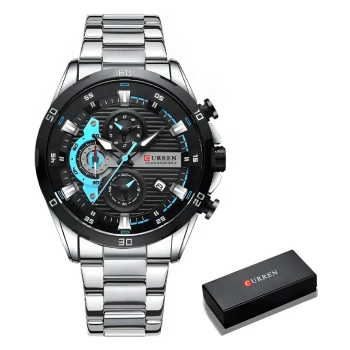 CURREN - Reloj Hombre Curren 8402 Chronograph Elegante + Caja