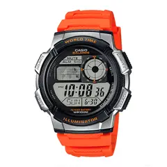 CASIO - RELOJ AE-1000W-4BVDF WORLD TIME NARANJA HOMBRE