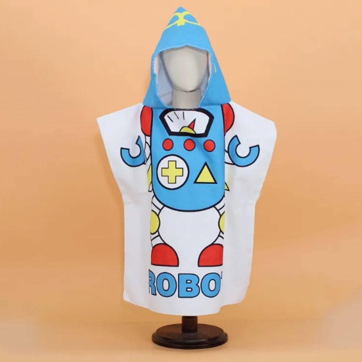 GENERICO - Toalla De Microfibra Para Niños Con Capucha Tipo Poncho ROBOT