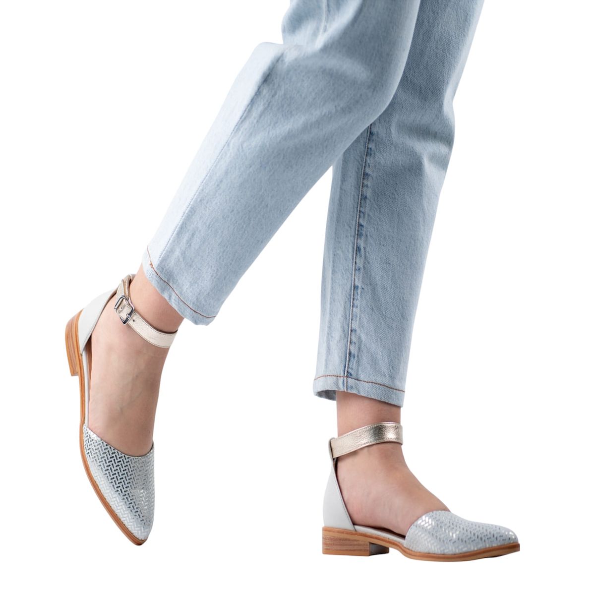 BURANO - Sandalia Taco Bajo Burano Alma Sand Gold