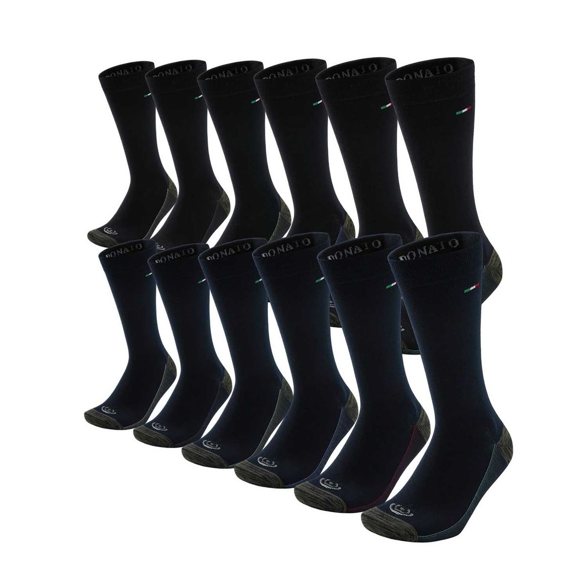 GIOVACCHINO - Pack de 12 Calcetines Vestir Bambú Cobre Hombre Premium Sin Costura