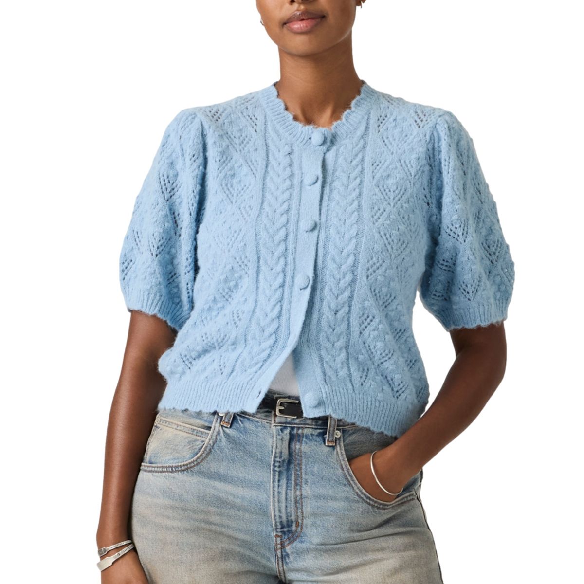 LEVIS - Sweater Mujer Pauline Pointelle Cardi Azul Levis