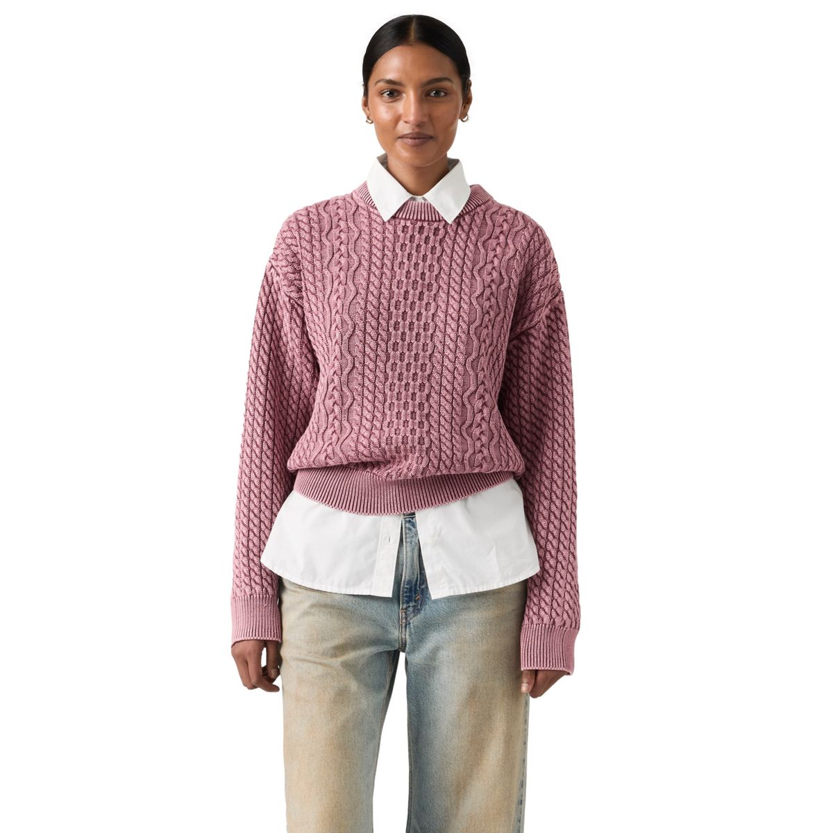 LEVIS - Sweater Mujer Leilah Cable Crewneck Rosado Levis