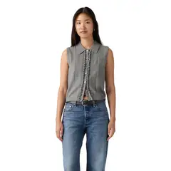 LEVIS - Sweater Mujer Super Soft Mini Ruffle Vest Gris