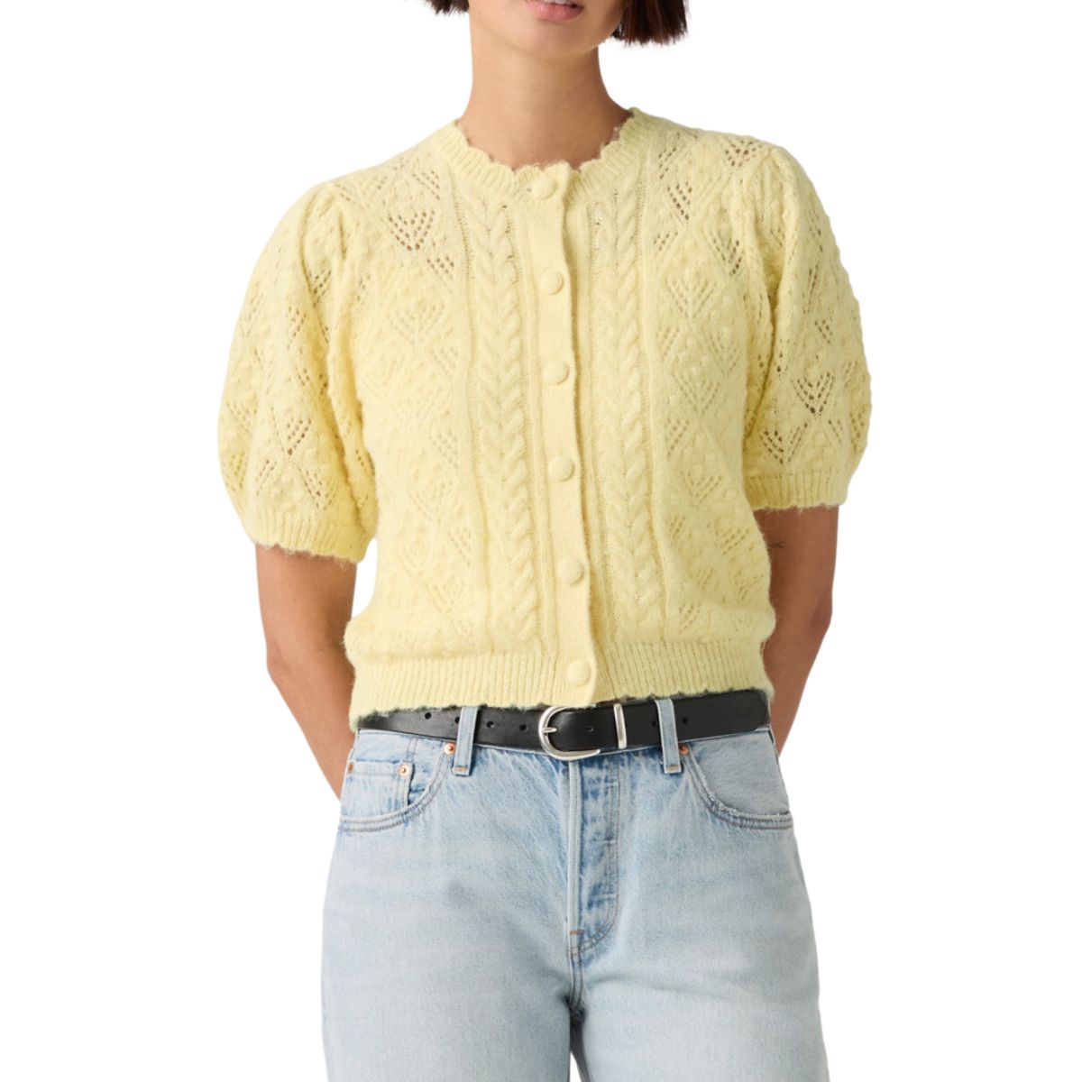 LEVIS - Sweater Mujer Pauline Pointelle Cardi Beige Levis