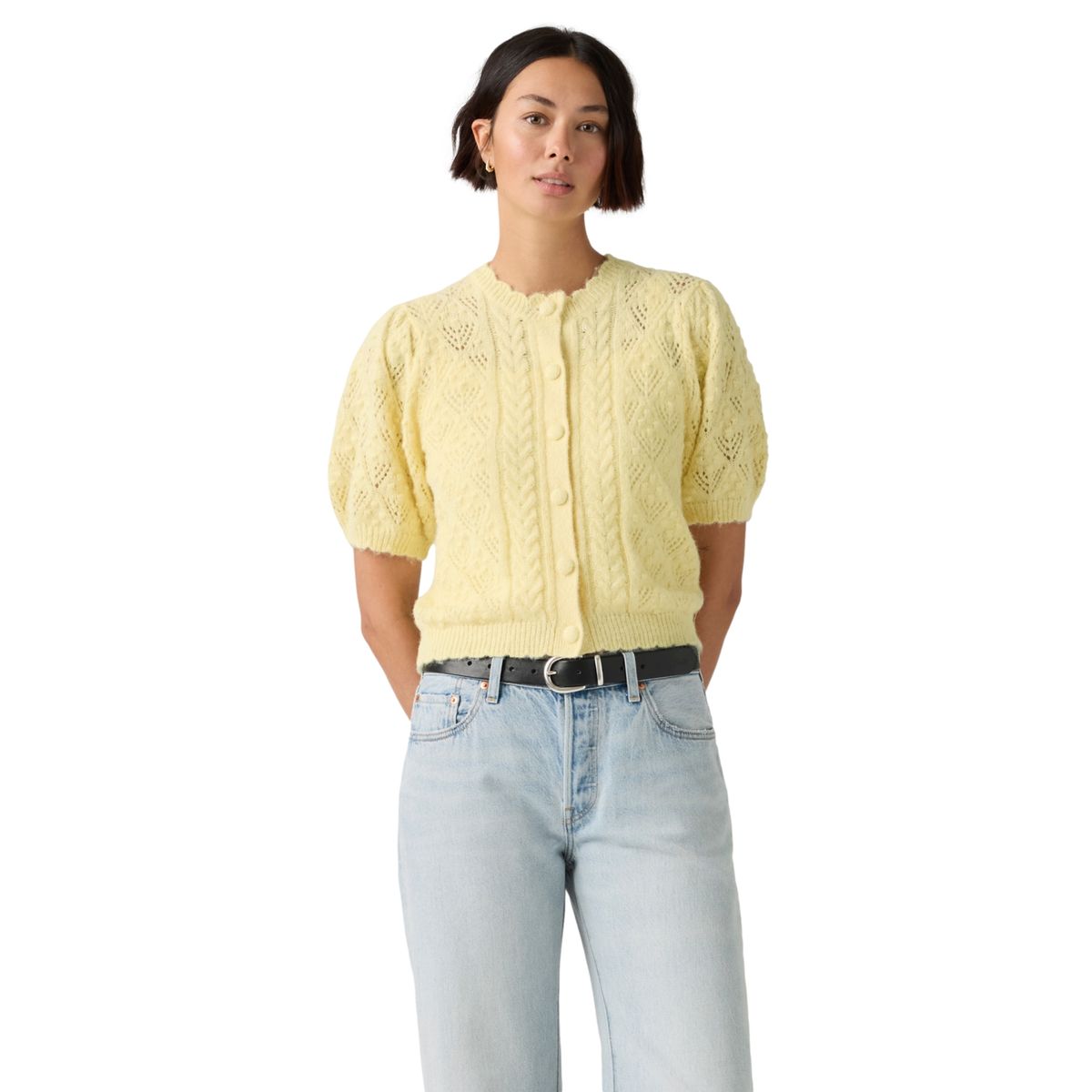 LEVIS - Sweater Mujer Pauline Pointelle Cardi Beige Levis