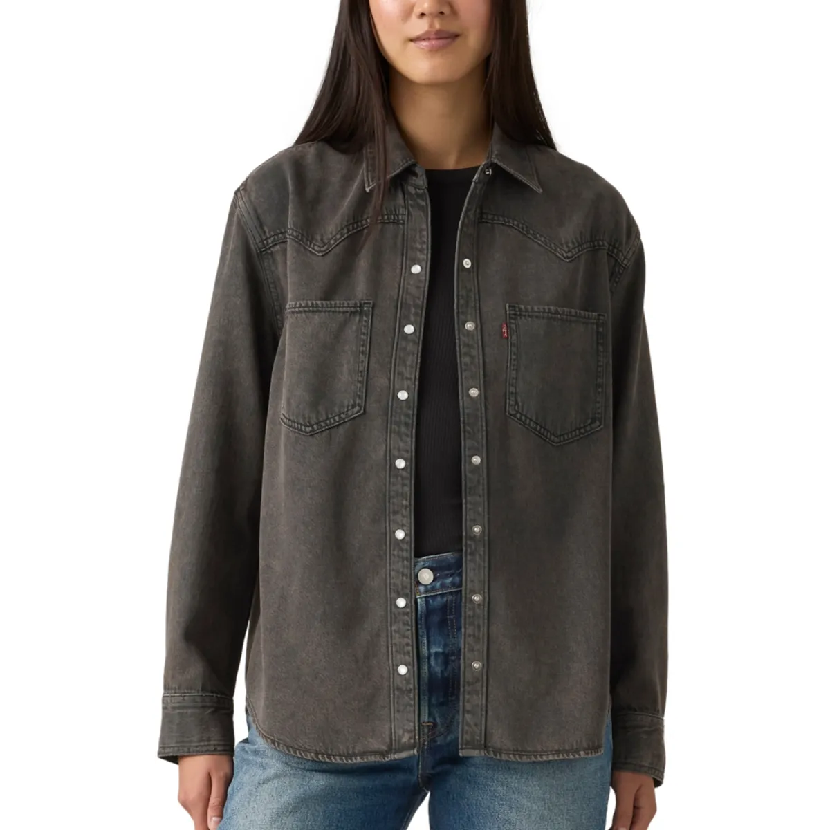 LEVIS - Blusa Mujer Teodora Western Shirt Negro Levis