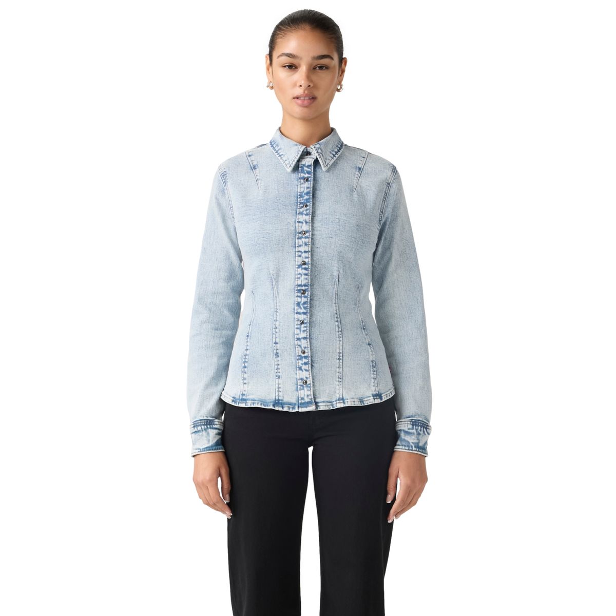 LEVIS - Blusa Mujer Shaped Shirt Azul Levis