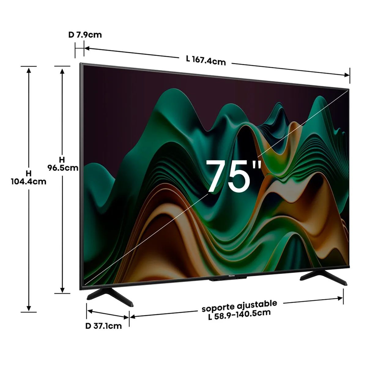HISENSE - Televisor Hisense 75U6N 75" Mini-LED ULED 4K Google TV - Caja Reciclada
