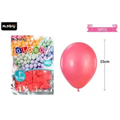 GENER - Globos de látex pastel rosa 25cm 50pcs