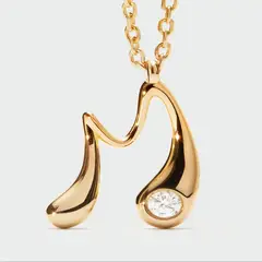 PDPAOLA - Collar con colgante inicial M