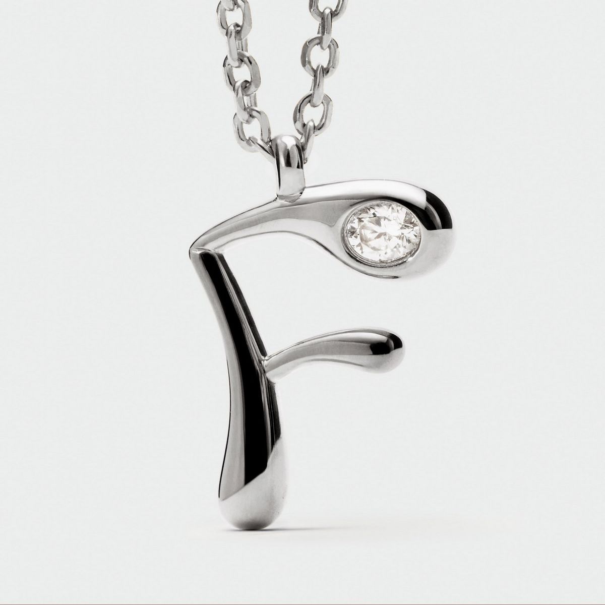 PDPAOLA - Collar de plata con colgante inicial FPDPAOLA