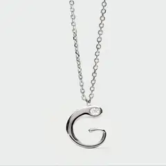 PDPAOLA - Collar de plata con colgante inicial G