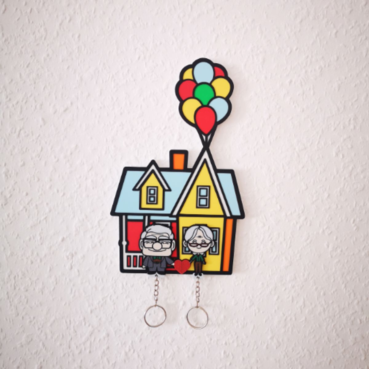 GENERICO - Pareja de Up con Corazón- Llavero de enamorados