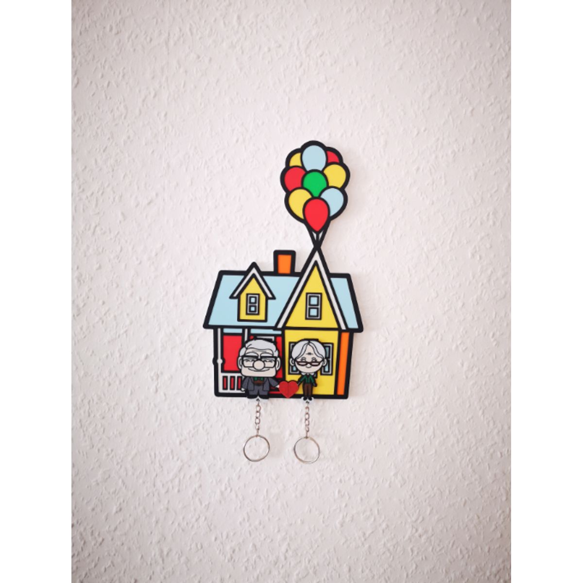 GENERICO - Pareja de Up con Corazón- Llavero de enamorados