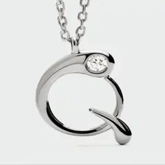 PDPAOLA - Collar de plata con colgante inicial Q