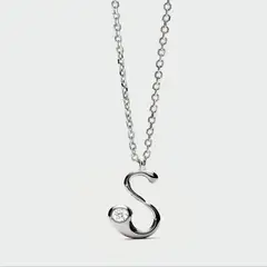 PDPAOLA - Collar de plata con colgante inicial S