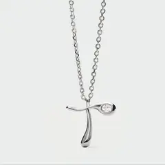 PDPAOLA - Collar de plata con colgante inicial T