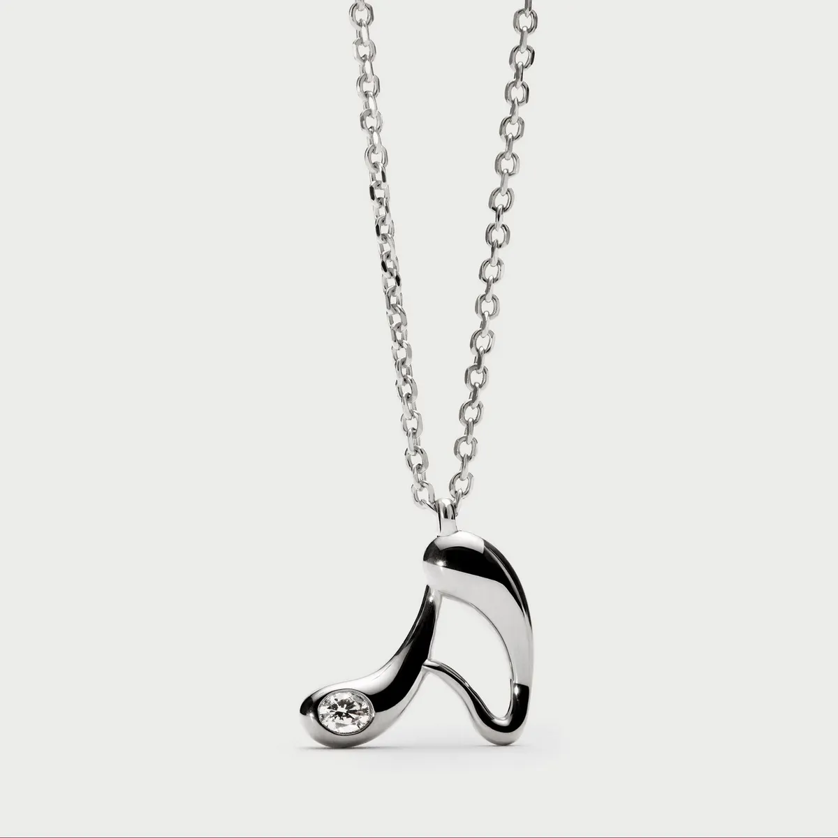 PDPAOLA - Collar de plata con colgante inicial A PDPAOLA