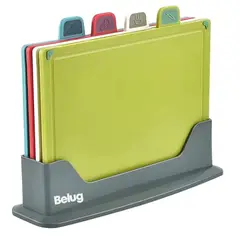 GENERICO - Tabla de pica con pestañas multicolor para cocina 4 unidades BELUG