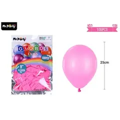 GENERICO - Globos de látex rosa oscura mate 25cm 100pcs